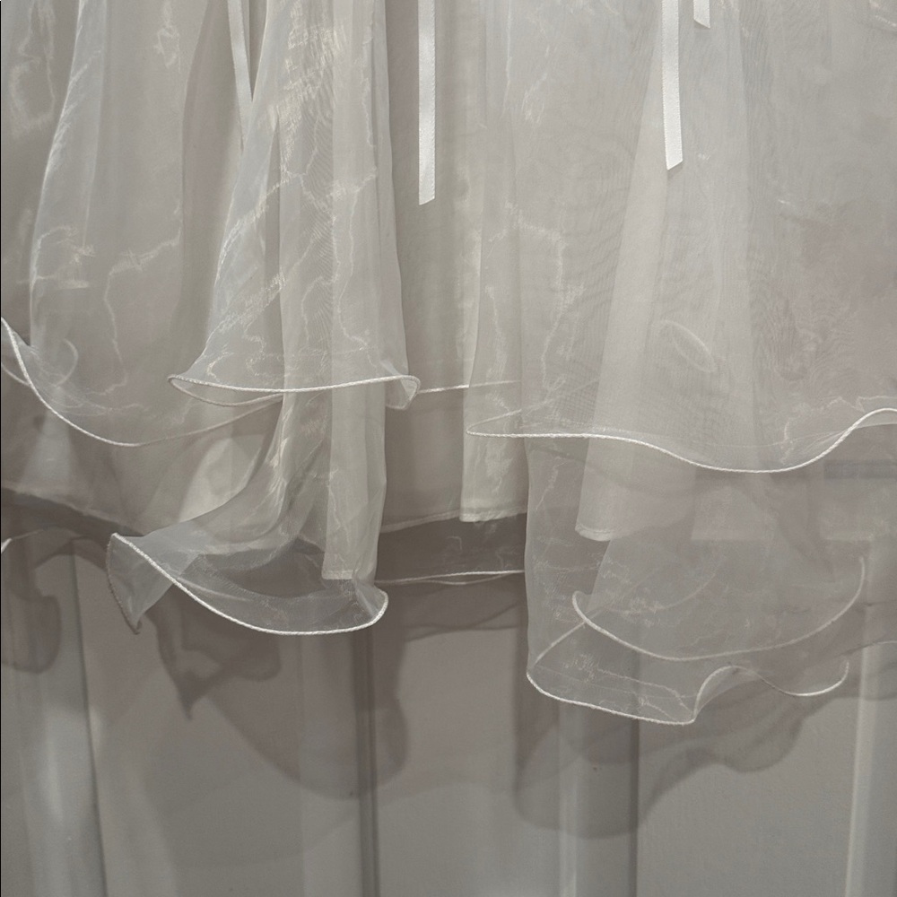 Baptism Christening White Dress with Floral Accents - Picture 7 of 11